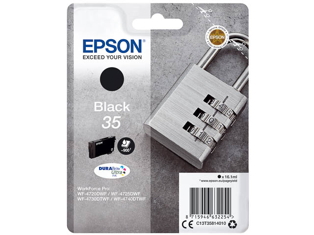 C13T35814010 EPSON WF4720DWF TINTE BK ST 16,1ml 900Seiten black Standard Kap.