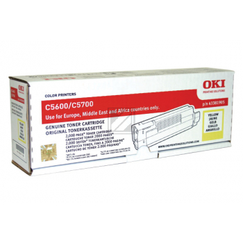 43381905 OKI C5xxx Toner yellow 2000 Seiten