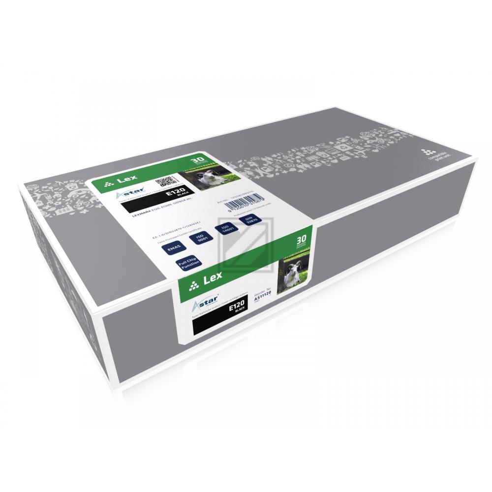 AS11120 ASTAR LEXMARK 12016SE Optra E Cartridge black rebuilt 2000Seiten Chip
