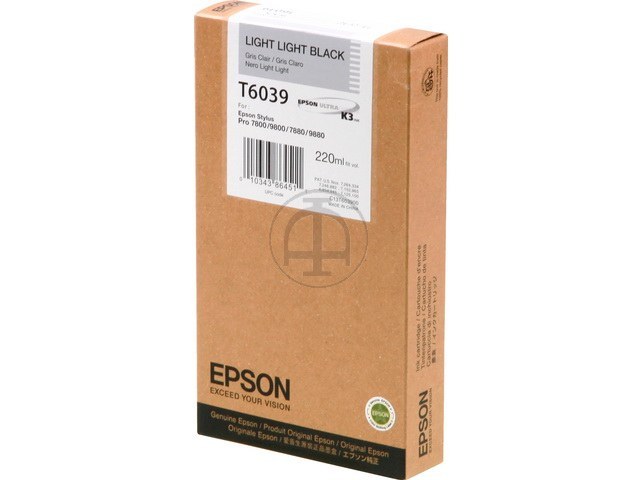 C13T603900 EPSON ST PRO7800 TINTE LLB HC 220ml light light black hohe Kapazitaet