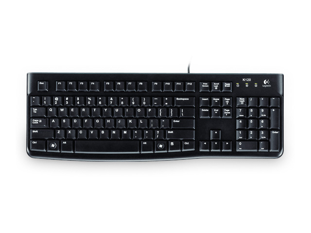 LOGITECH K120 TASTATUR QWERTZ DE 920-002516 mit Kabel schwarz USB