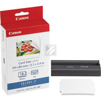 7741A001 CANON Fotopapier+TTR 89x54mm 18 Blatt weiss KC18IF