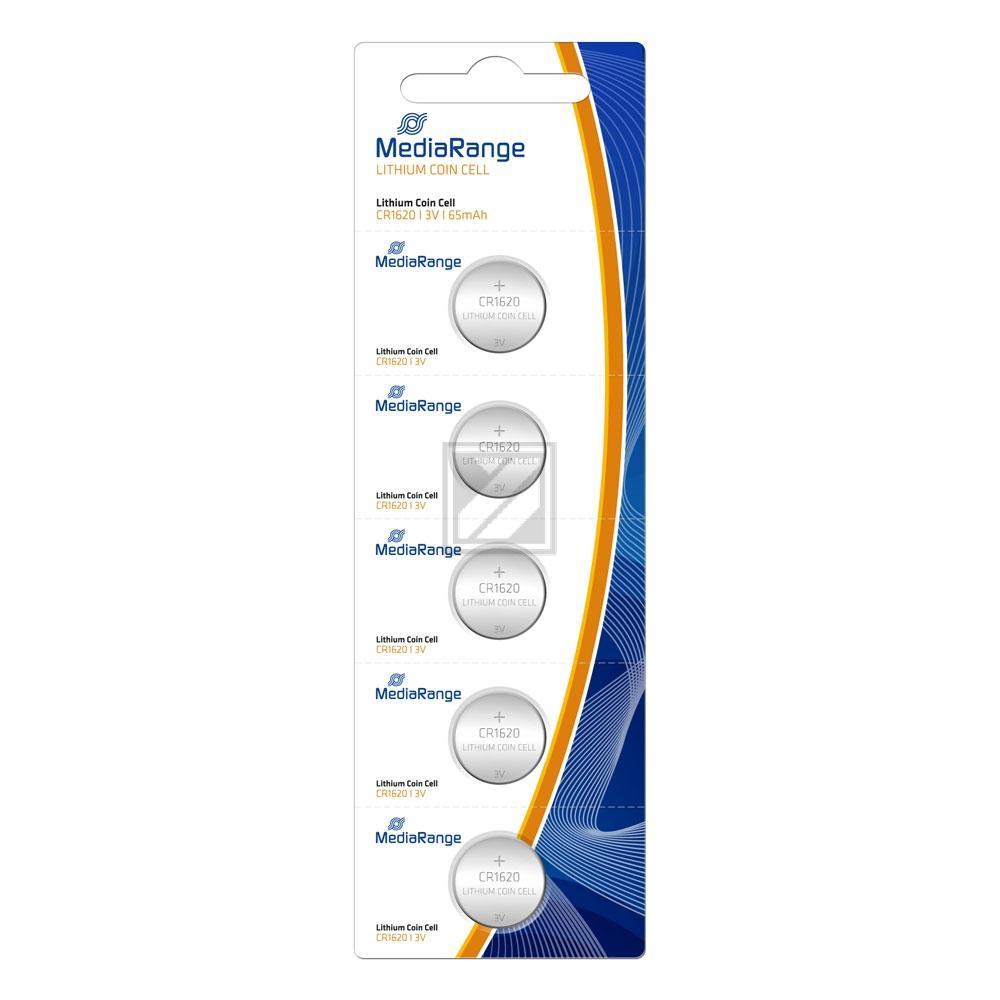 MRBAT130 MEDIARANGE Knopfzelle 5er Pack CR1620 Lithium 3,0 V