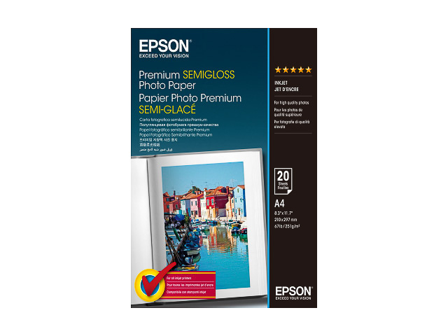 C13S041332 EPSON FOTOPAPIER A4 20Blatt 251gr premium seidenmatt