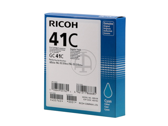 405762 RICOH SG3110DN GEL TINTE CYAN GC41C 2200Seiten