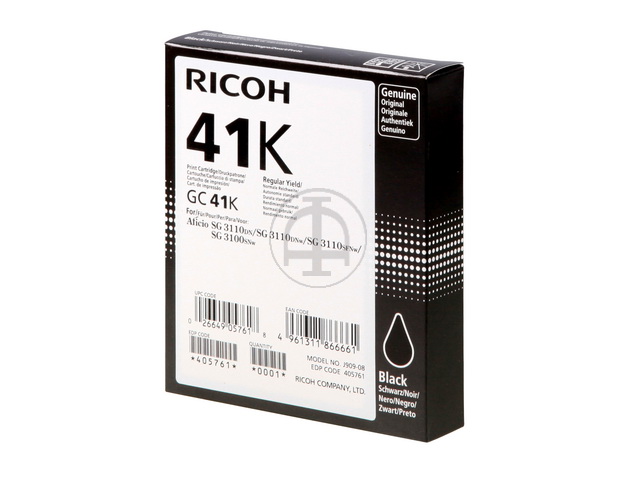 405761 RICOH SG3110DN GEL TINTE BLACK HC GC41K 2500Seiten hohe Kapazitaet