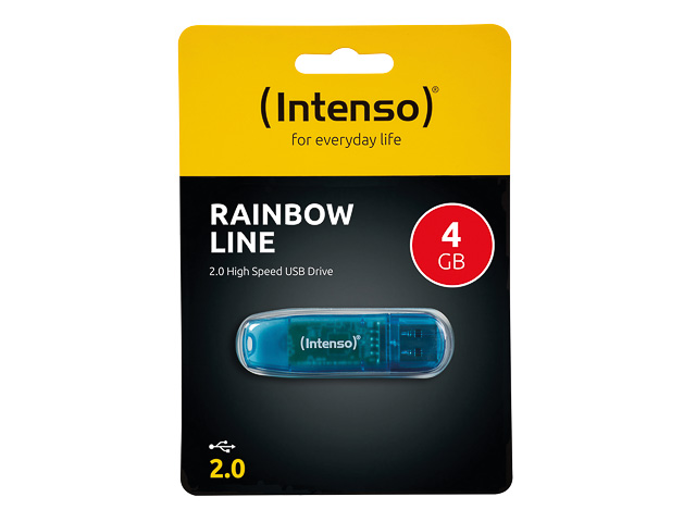 INTENSO RAINBOW LINE USB STICK 4GB 3502450 28MB/s USB 2.0 blau