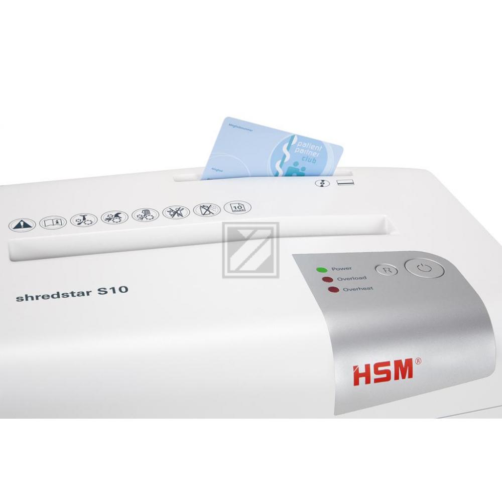 1042121 HSM Shredstar S10 Aktenvernichter A4 6mm Streifen 10 Blatt