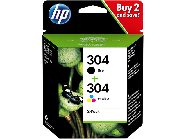 3JB05AE HP DJ3720 TINTE (2) BLK+COL HP304 Standard Kapazitaet