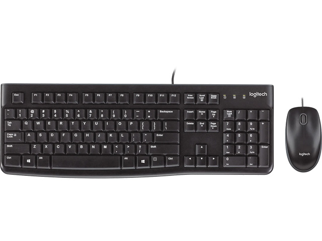 LOGITECH MK120 TASTATUR+MAUS QWERTY US 920-002563 mit Kabel schwarz