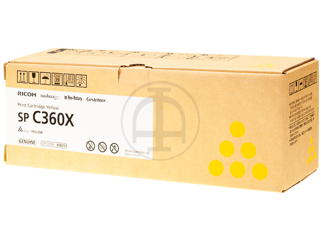 408253 RICOH SPC361SFNW TONER YEL EHC Type SPC360X 9000Seiten extra hohe Kapaz