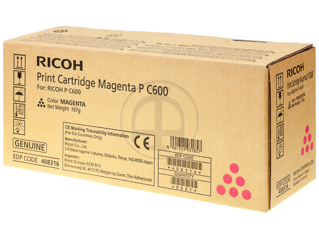 408316 RICOH P C600 TONER MAGENTA 12.000Seiten