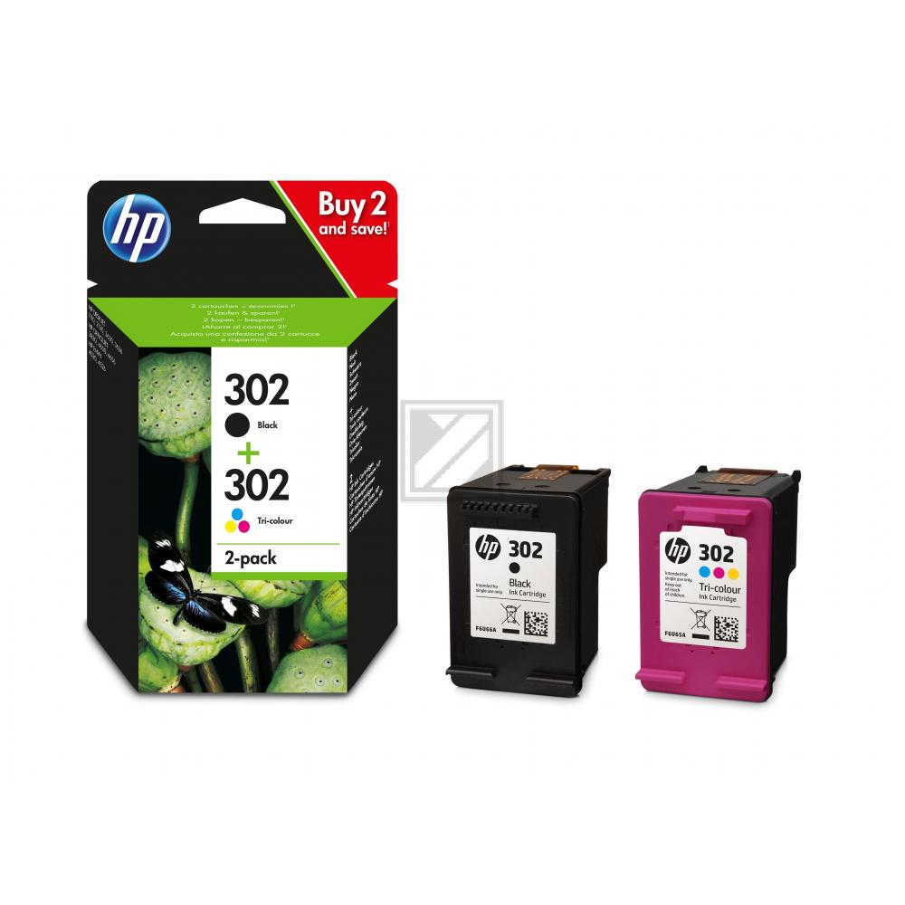 X4D37AE HP 302 OJ Tinte (2) blk-col 190/165Seiten 3,5/4ml