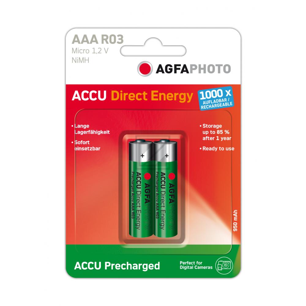 132803944 AP Batterien 2er Pack AAA Micro HR03 NiMh Akku 1,2 V 950 mA