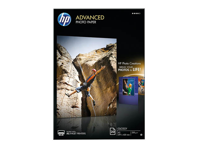 Q8697A HP ADVANCED FOTOPAPIER A3 20Blatt 250gr hochglaenzend