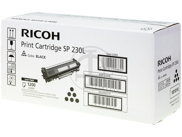 408295 RICOH SP230DNW CARTRIDGE BLK ST Type SP230L 1200Seiten Standard Kapaz