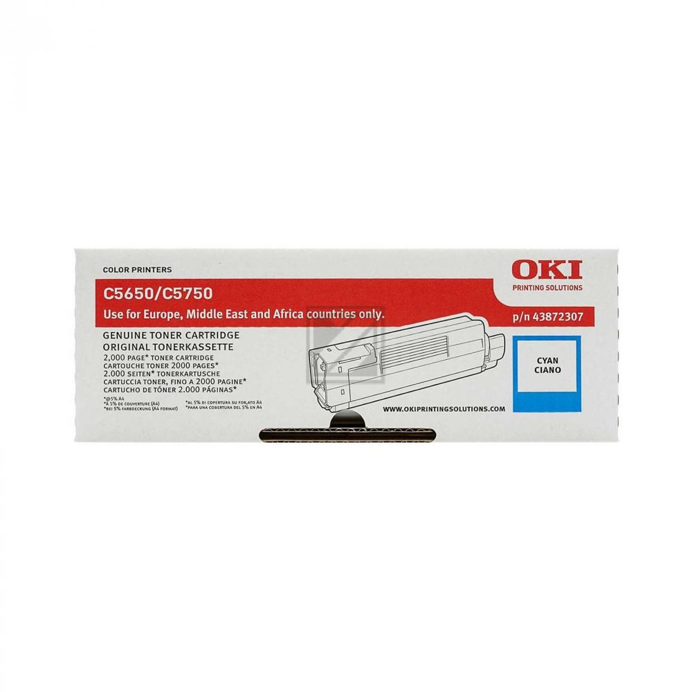 43872307 OKI C5xxx Toner cyan 2000Seiten