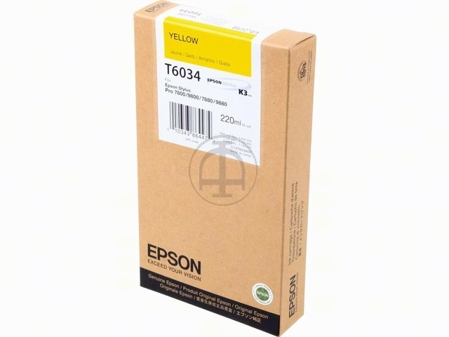 C13T603400 EPSON ST PRO7800 TINTE YEL HC 220ml hohe Kapazitaet