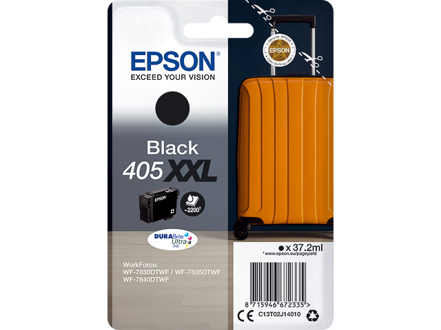 C13T02J14010 EPSON WF4825DWF TINTE BLK 405XXL 37,2ml 2200Seiten extra hohe Kap