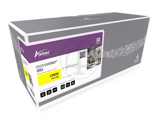 AS13305 ASTAR OKI C5650 TONER YEL 43872305 2000Seiten