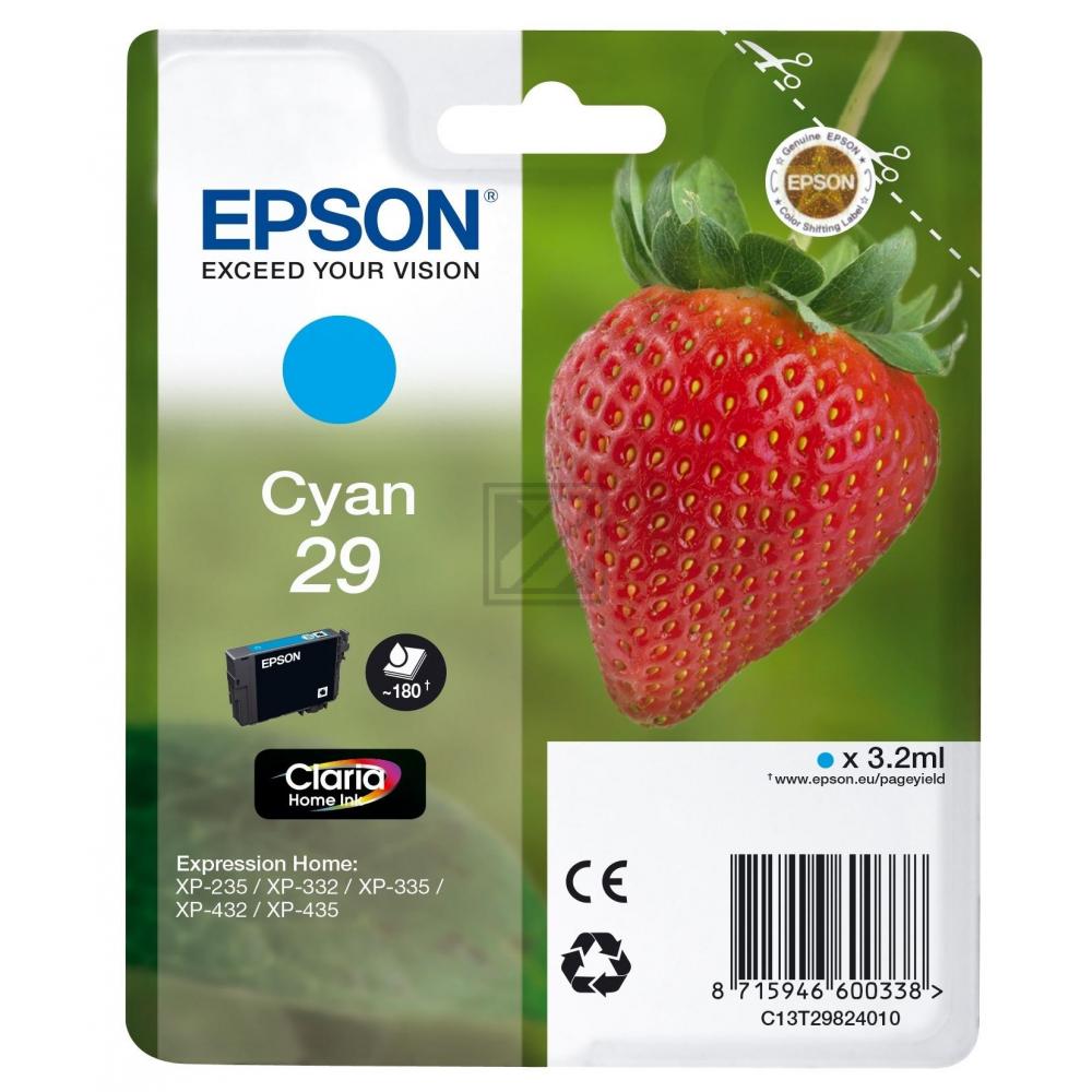 C13T29824012 EPSON XP Tinte cyan ST 180 Seiten 3,2ml