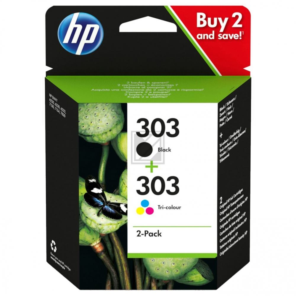 3YM92AE HP 303 Envy Photo Tinte (2) blk-col ST 200/165Seiten