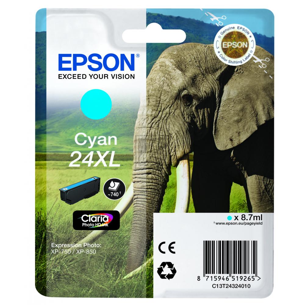 C13T24324012 EPSON XP Tinte cyan HC 740 Seiten 8,7ml