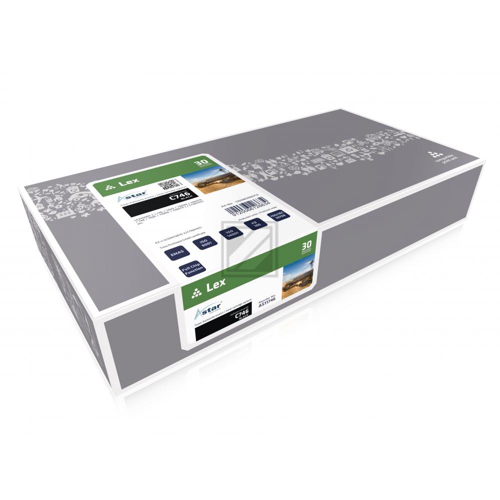 AS11746 ASTAR LEXMARK C746H1KG Optra C Toner black rebuilt 12.000Seiten Chip