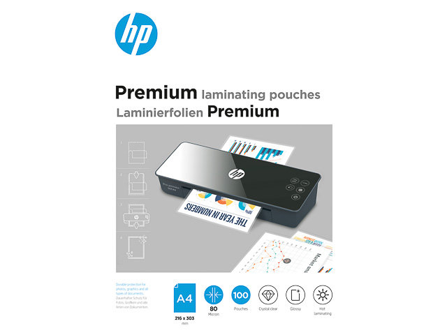 HP PREMIUM LAMINIERFOLIEN A4 9123 100Blatt 80mic