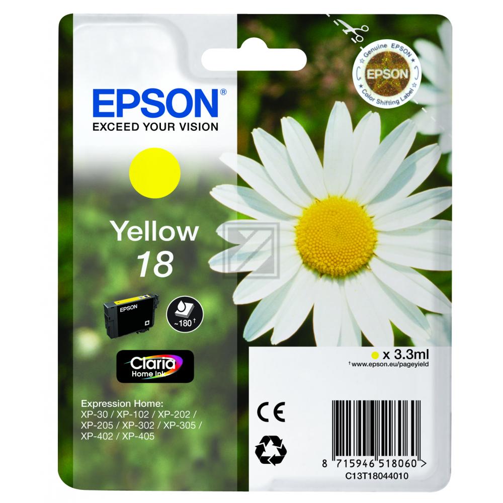 C13T18044012 EPSON XP Tinte yellow ST 180Seiten 3,3ml