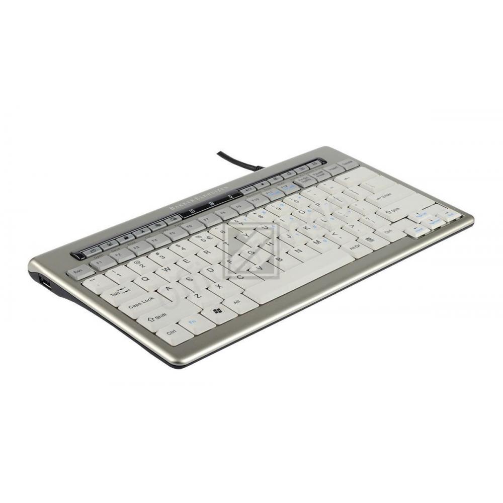 BNES840DUK BAKKER S-board 840 Design Tastatur UK QWERTY USB silber-weiss