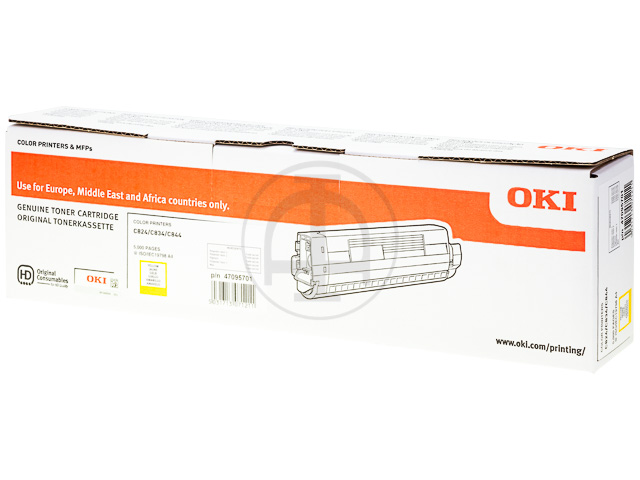 47095701 OKI C824 TONER YELLOW 5000Seiten