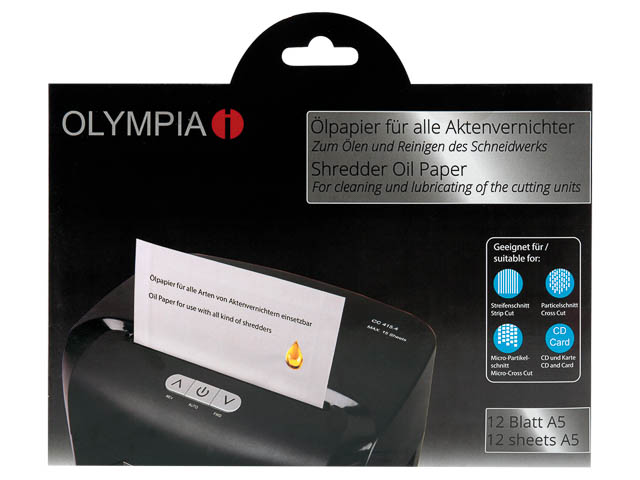 9130 OLYMPIA OELPAPIER A5 12Blatt fuer Aktenvernichter