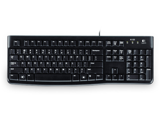 LOGITECH K120 TASTATUR QWERTZ DE 920-002489 mit Kabel schwarz USB