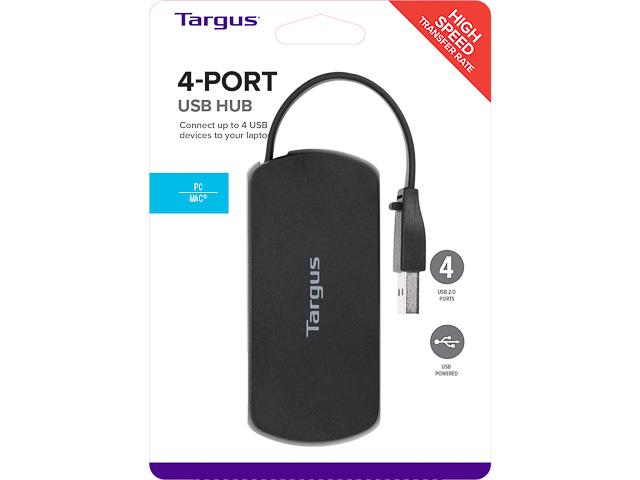 ACH114EU TARGUS 4-PORT 2.0 USB HUB schwarz