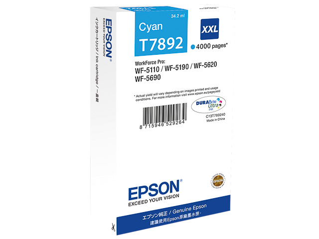 C13T789240 EPSON WF5110WF TINTE CYA EHC 34ml 4000Seiten extra hohe Kapazitaet