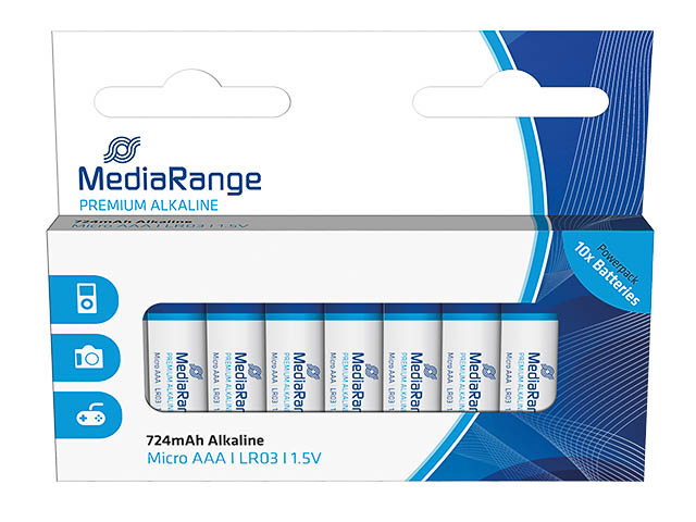 MEDIARANGE MICRO BATTERIEN 10er PACK MRBAT102 LR03 Alkaline AAA 1,5V