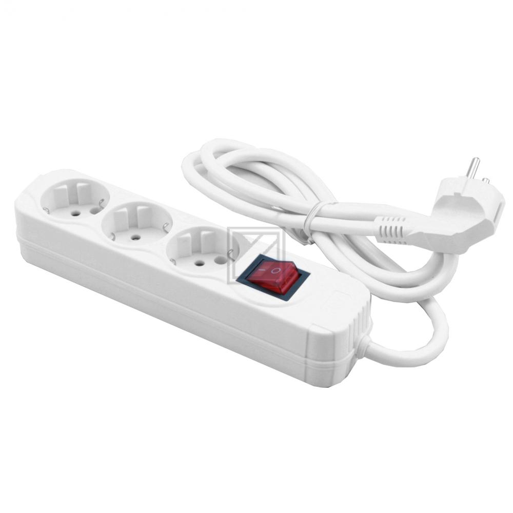 MRCS205 MEDIARANGE Steckdosenleiste 3-port Schutzkontakt Schalter weiss