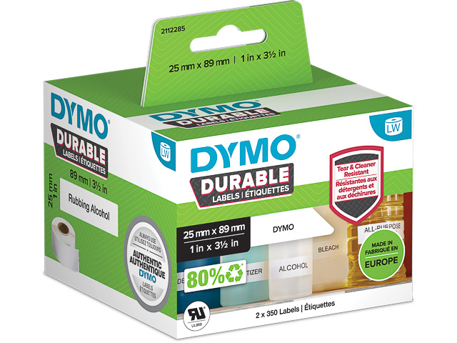 2112285 DYMO 25x89mm WEISS KUNSTSTOFF(2) 2Rl/350Stk LW Adress-Etiketten permanent