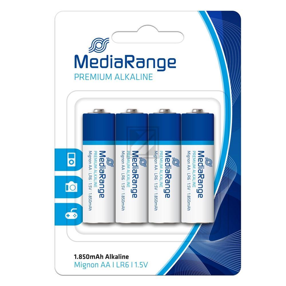MRBAT104 MEDIARANGE Batterien 4er Pack AA Mignon LR06 Alkaline 1,5 V