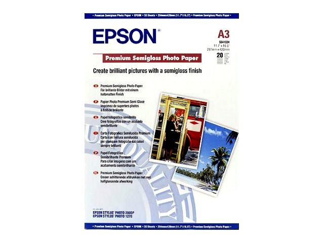 C13S041334 EPSON FOTOPAPIER A3 20Blatt 251gr premium seidenmatt