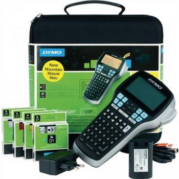 S0915480 DYMO LM420P Set Beschriftungsgeraet ABC 6-19mm Adapter