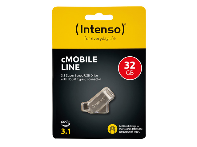 INTENSO CMOBILE LINE USB STICK 32GB 3536480 70MB/s USB 3.0 Typ C Anschluss