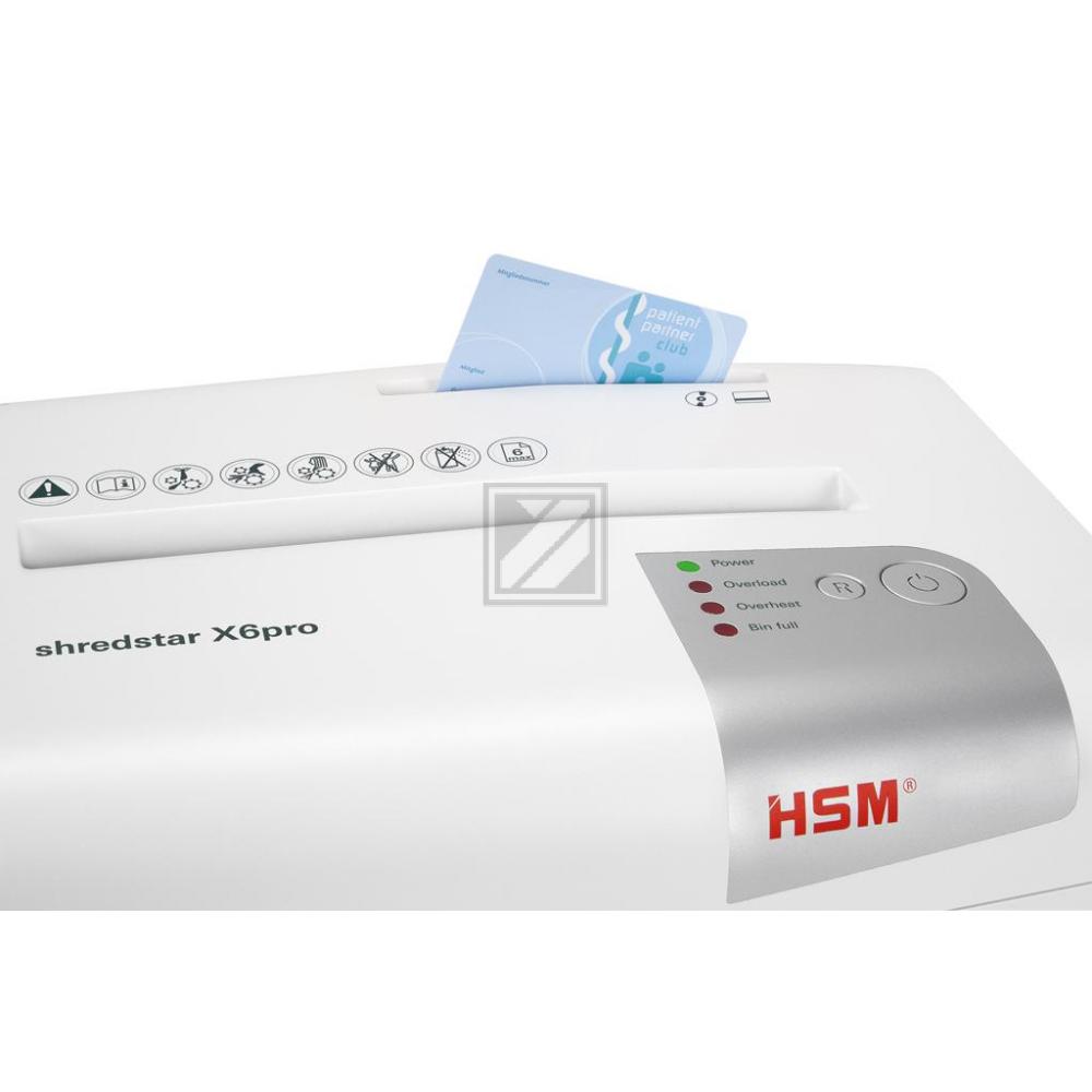 1046111 HSM Shredstar X6 Pro Aktenvernichter A4 2x15mm Partikel P-5