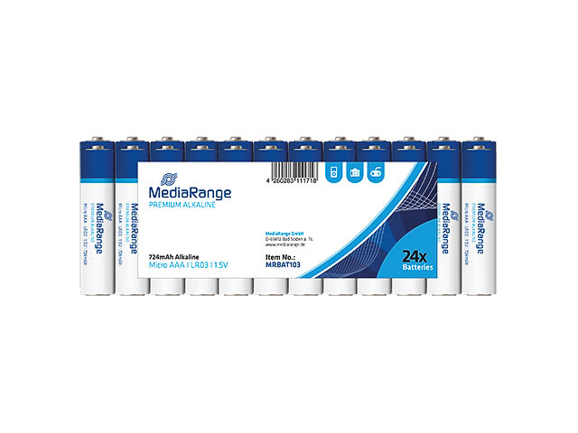 MEDIARANGE MICRO BATTERIEN 24er PACK MRBAT103 LR03 Alkaline AAA 1,5V