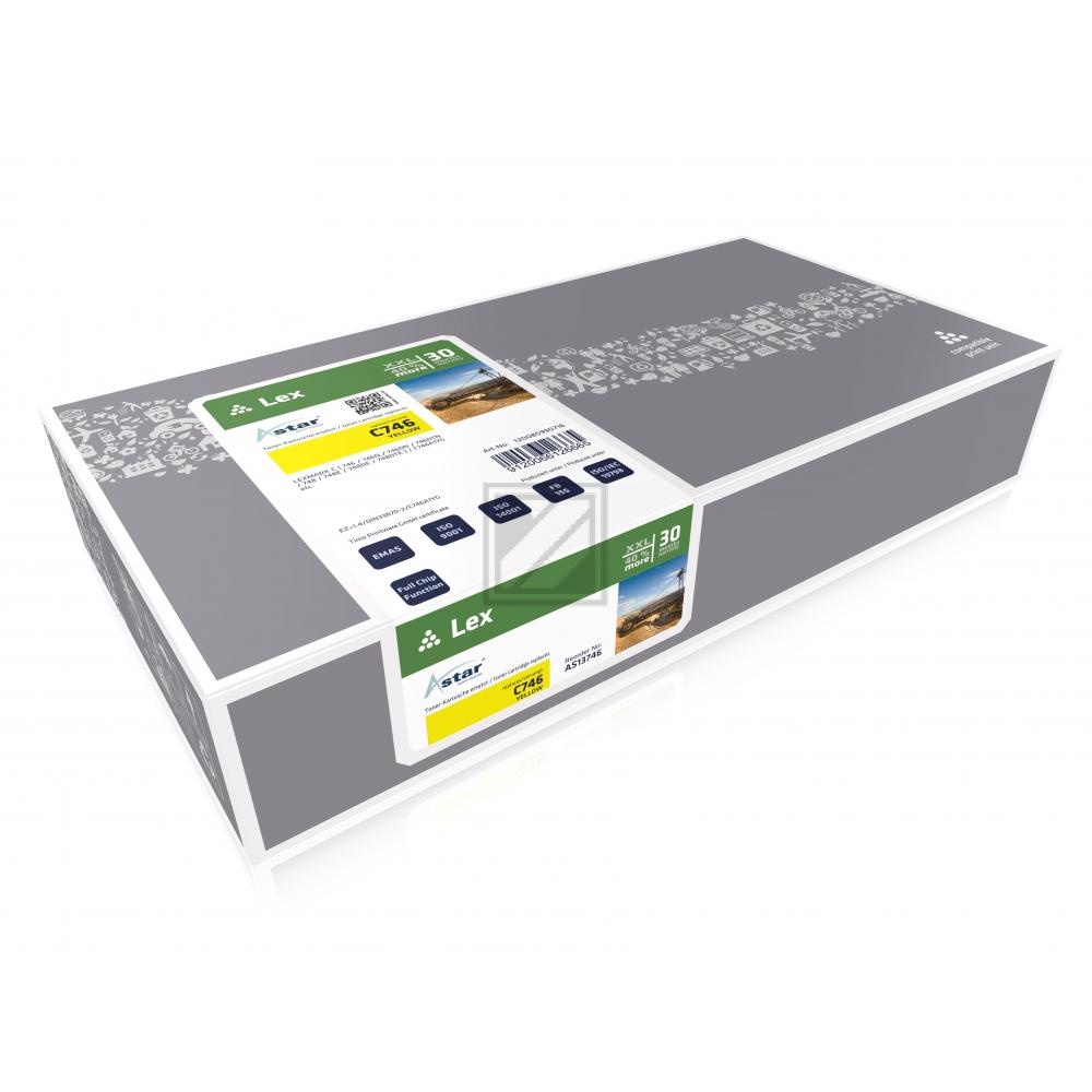 AS13746 ASTAR LEXMARK C746A1YG Optra C Toner yellow XXL rebuilt 10.000Seiten