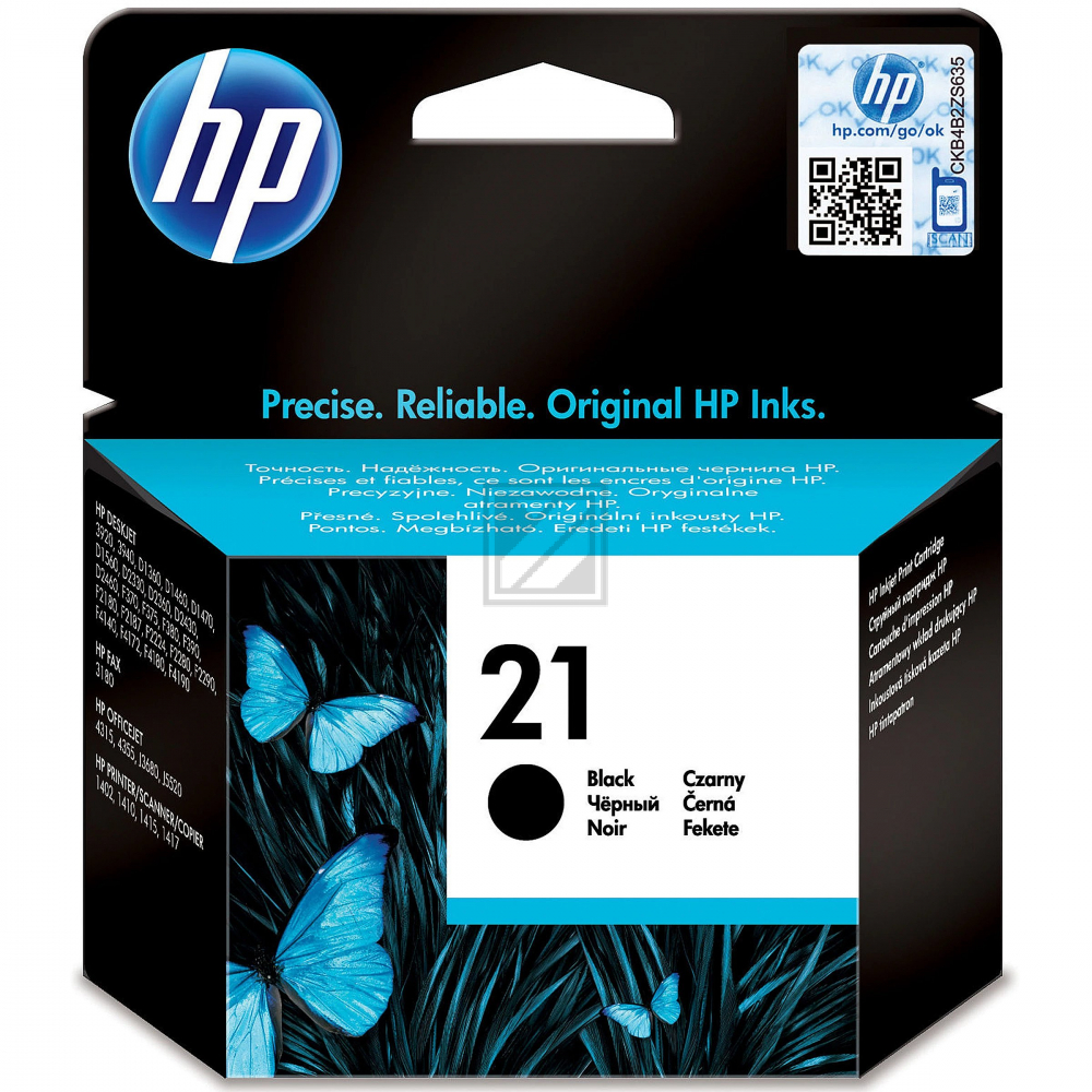 C9351AE#UUS HP 21 PSC Tinte black ST 190 Seiten 5ml