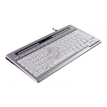 BNES840DBE BAKKER S-board 840 Design Tastatur BE AZERTY BE USB silber-weiss