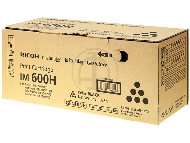 418481 RICOH IM600H TONER BLACK 40.000Seiten