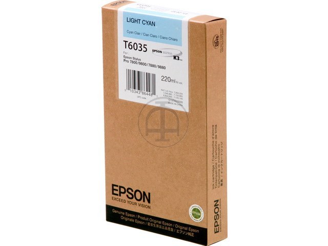 C13T603500 EPSON ST PRO7800 TINTE LC HC 220ml light cyan hohe Kapazitaet